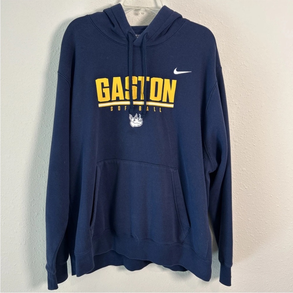 Gaston College Rhinos Nike Hoodie Fleece Sweatshirt Softball Navy Blue Gold 2XL
